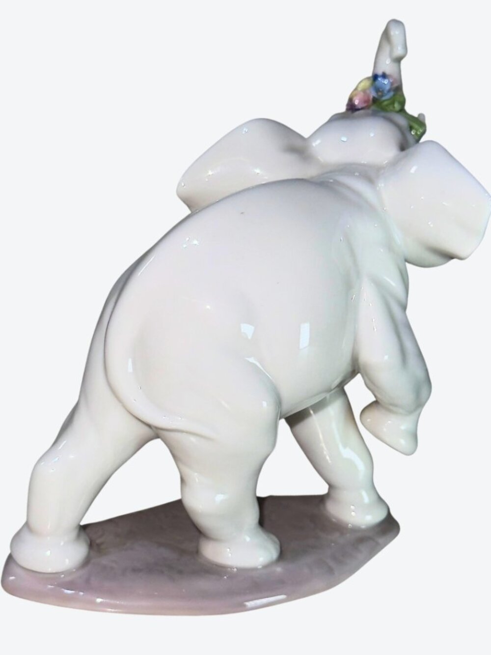 LLADRÓ Baby Elephant with Pink Flower Porcelain Figurine Spain - Picture 6 of 13